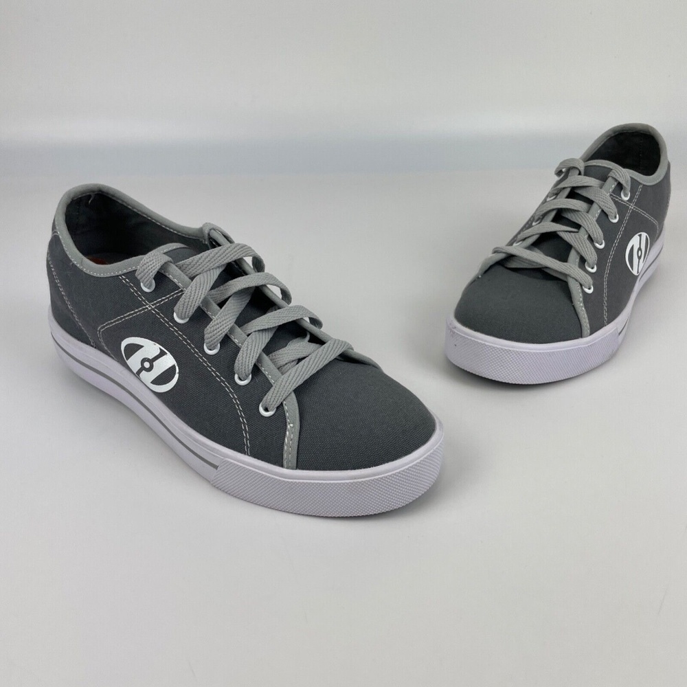 Heelys Men's Size 8 HES10455 Gray Canvas Roller Skate Shoes Lace Up Low Top